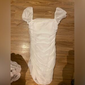 Princess Polly size medium white puff sleeve dress